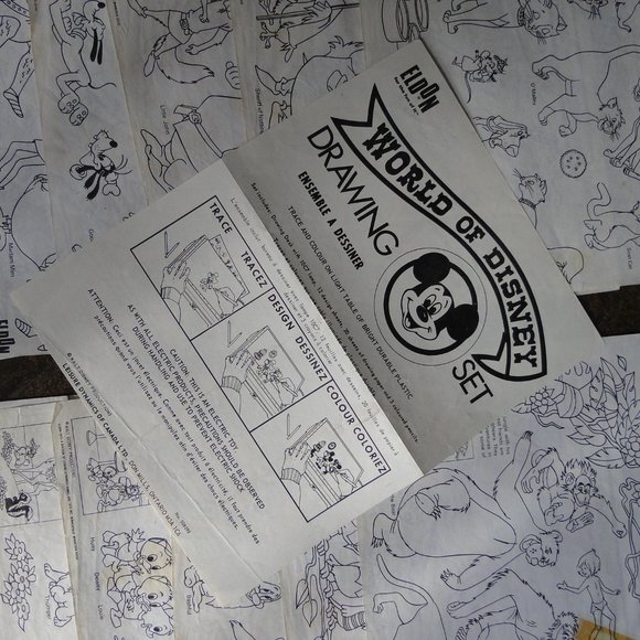 VINTAGE, Eldon World of Disney Light Up Drawing Desk 1970's - Picture 8 of 10